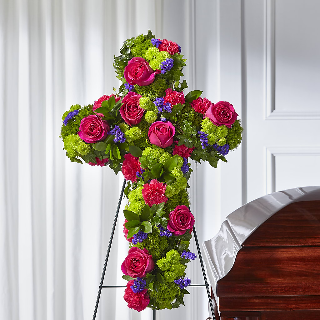 Tribute Rose Floral Cross – My Florist, Calgary AB