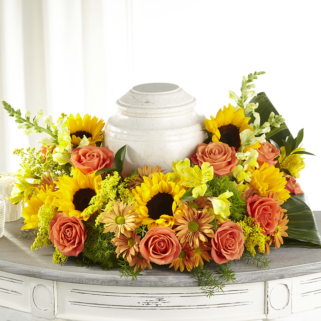 Faithful Sunflower Cremation Adornment – My Florist, Calgary AB
